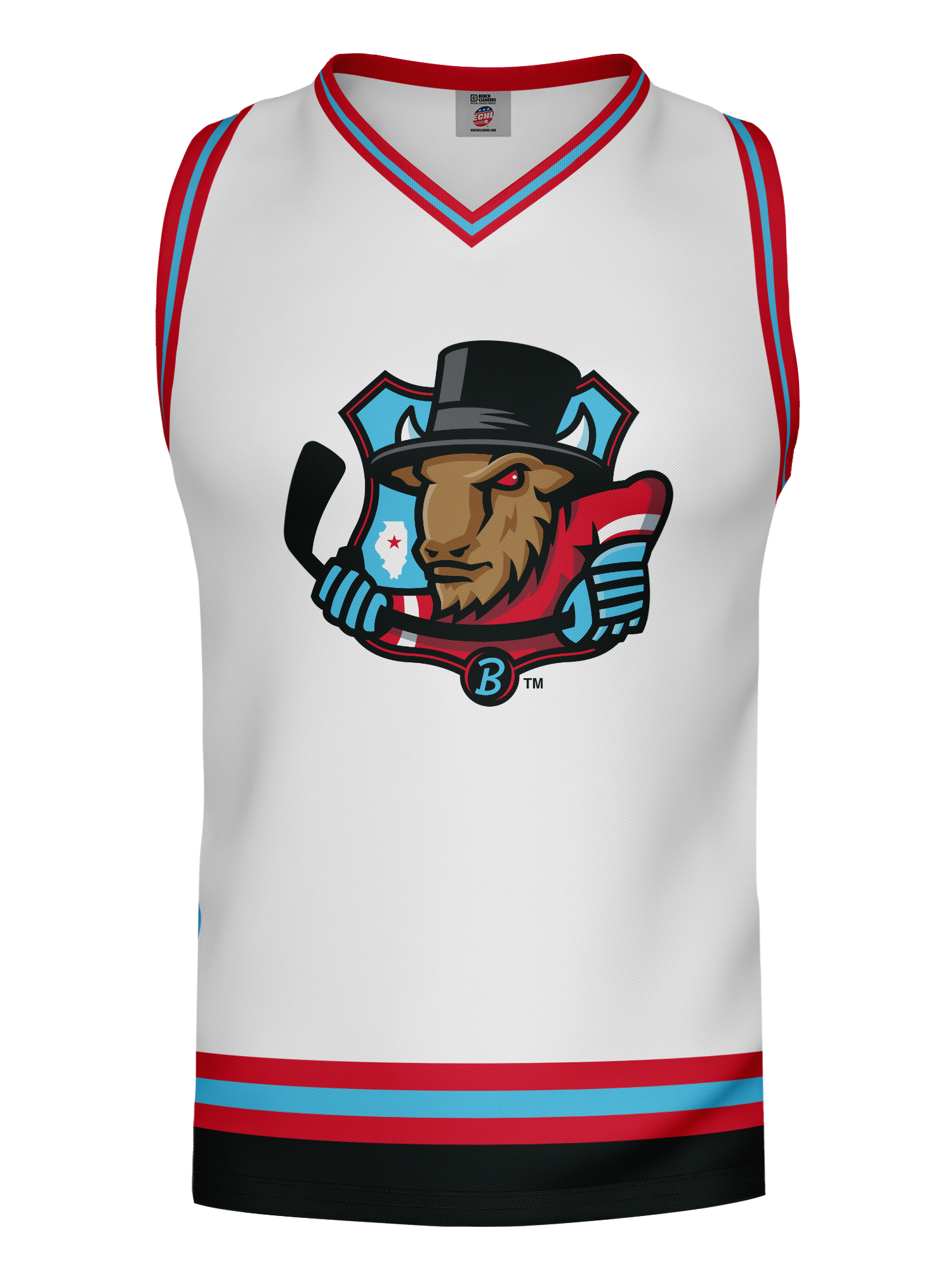 Bison White Alternate Hockey Tank