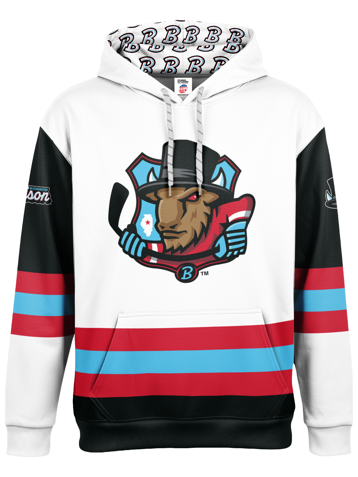 Bison White Hockey Hoodie