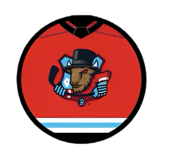 Bison Red Jersey Puck