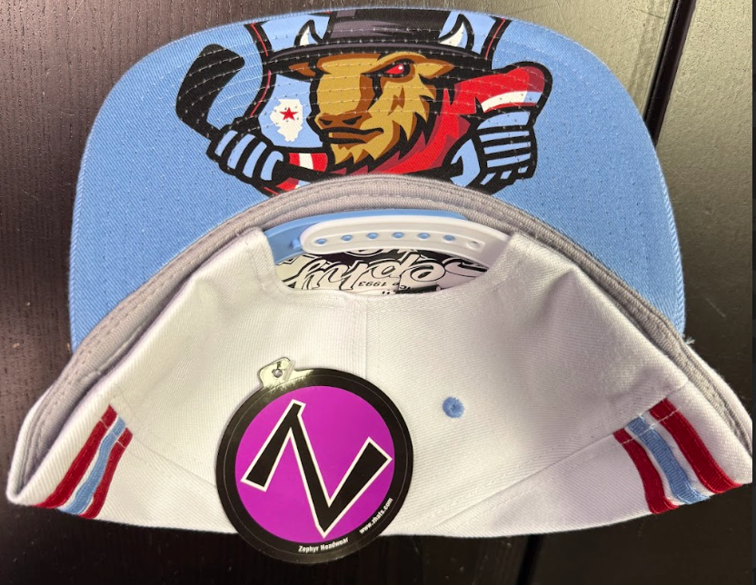 Bison White Lacer Flat Bill Hat