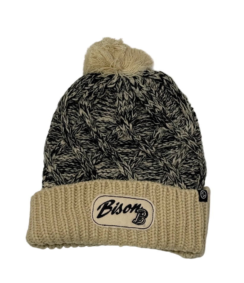 Bison Heavy Gauge Black & Tan Beanie