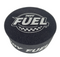 Fuel foam hat shaped like a hockey puck with primary logo and word mark on it