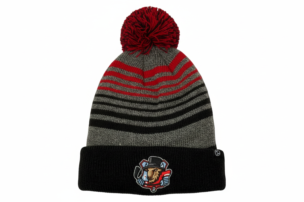 Bison Two Tone Striped Beanie