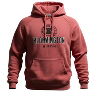 Bison Women's Red Burnout Hoodie