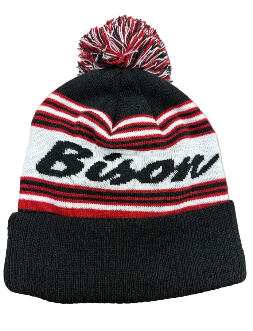 Bison EZScript Black & White Knit Hat