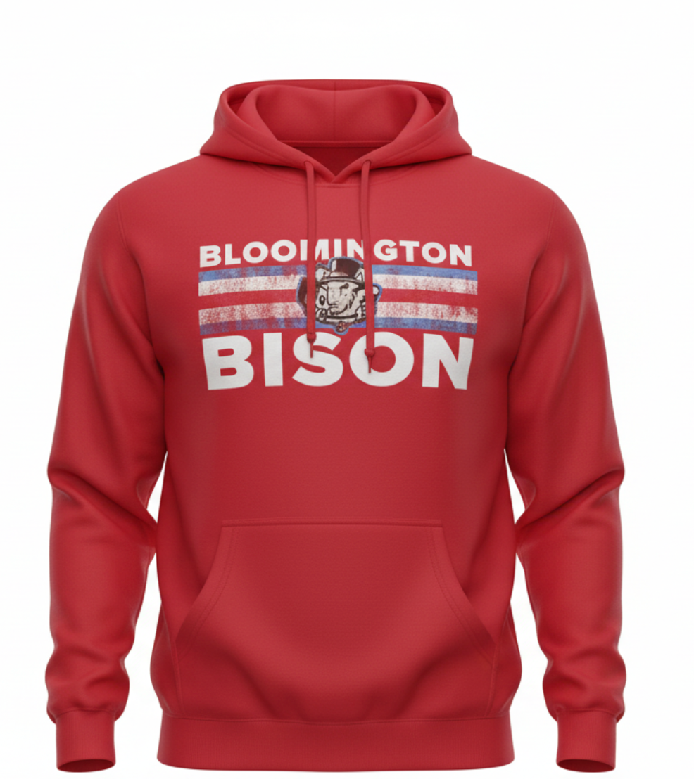 Bison Striped Poly Fleece Hoodie