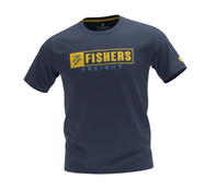 Fishers Freight navy tee with FF logo.