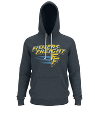Fishers Freight Gray hoodie with FF logo on front