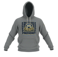 Fishers Freight Gray Hoodie with primary logo on front.