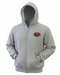 Grey Fuel youth full zip hoodie with primary logo on left chest, along with F logo and black script on back.