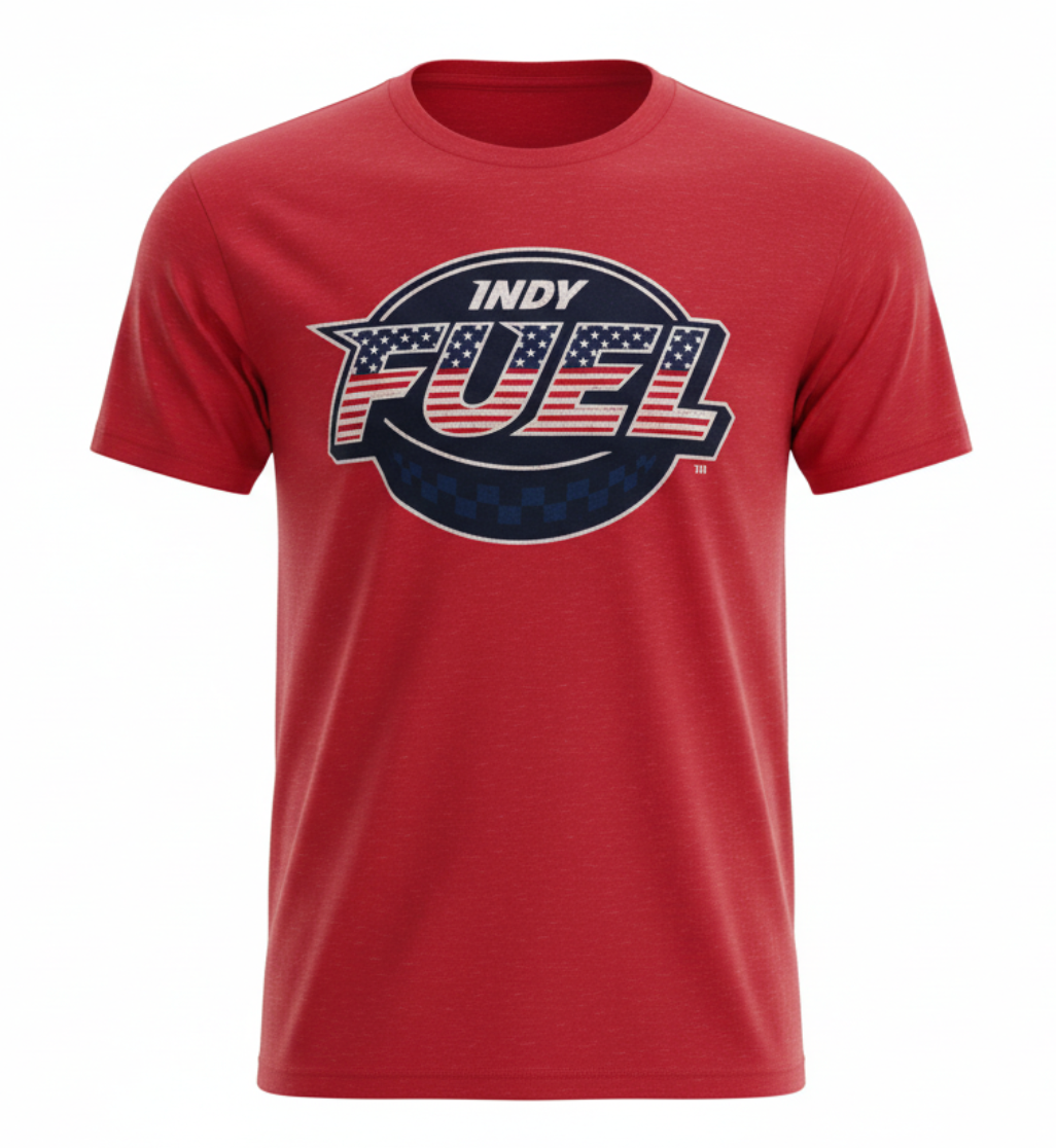 Red Fuel too with primary logo in American Flag colors on chest.