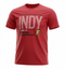 Red Fuel Youth tee with Indy in hite and F logo on chest.