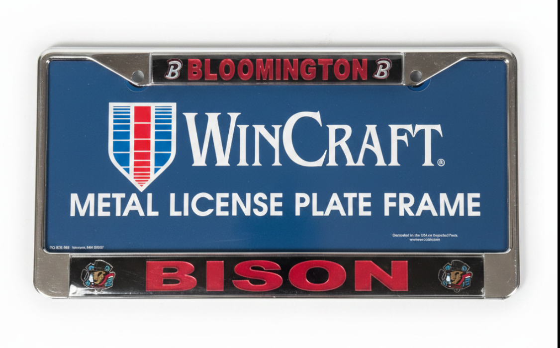 Bison Metal License Plate Frame