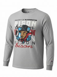 Bison Youth Grey Long Sleeve Tee