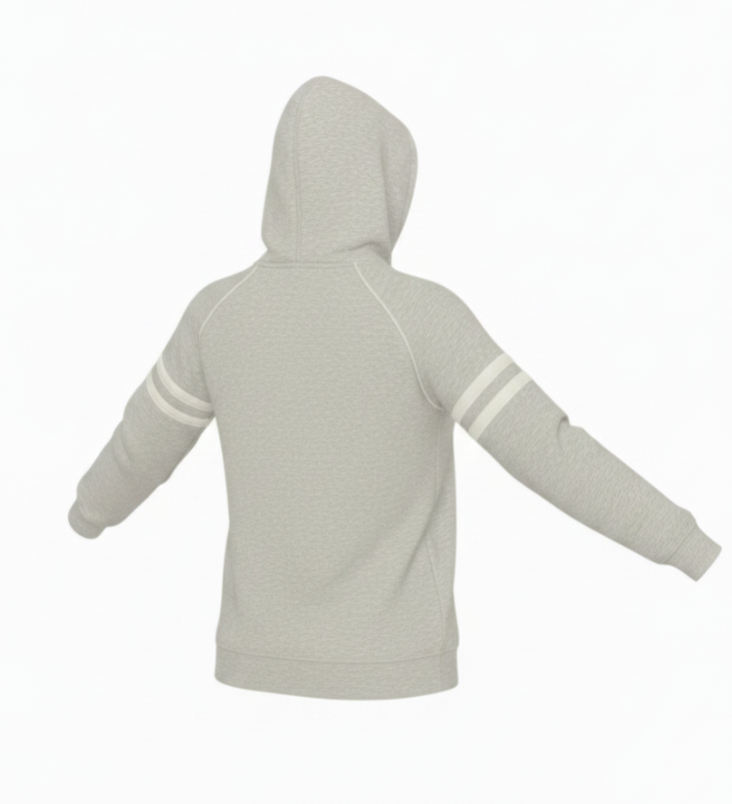 Bison Womens Oxford Grey Hoodie