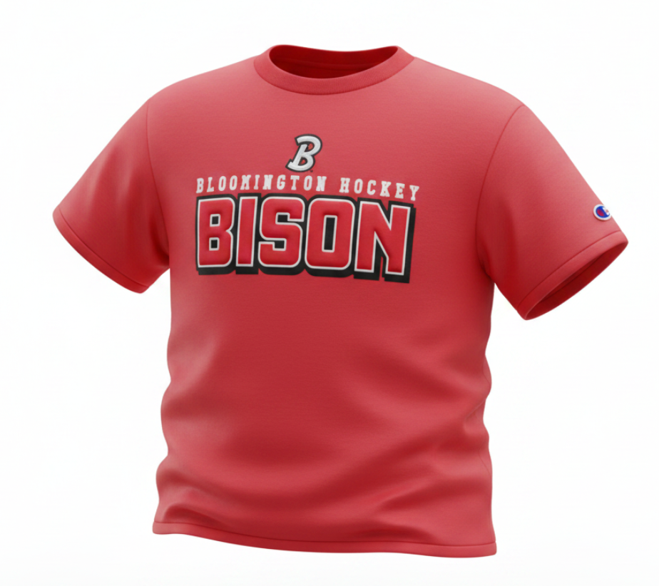 Bison Youth B Logo Red Tee