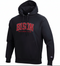Black Bison hoodie with "Bloomington" & "Bison" in red on chest