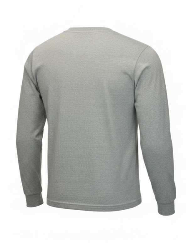 Bison Oxford Grey Long Sleeve Tee
