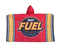 Fuel wearable hoodie flag with primary logo on a red background with stripes