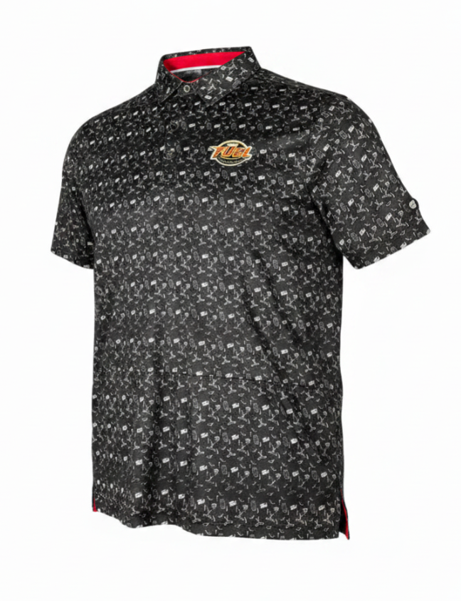 Fuel Hockey Print Black Polo