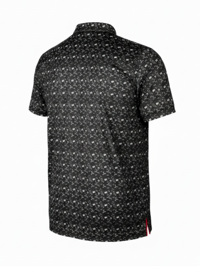 Fuel Hockey Print Black Polo
