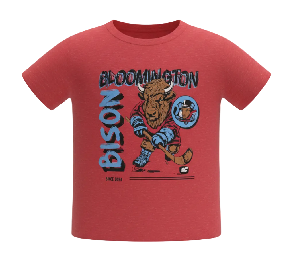 Bison Youth Abe Player Red Tee