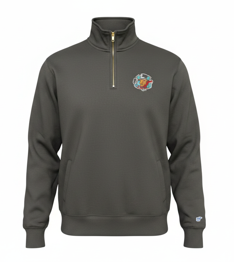 Bison Big Detroit Black 1/4 Zip Hoodie