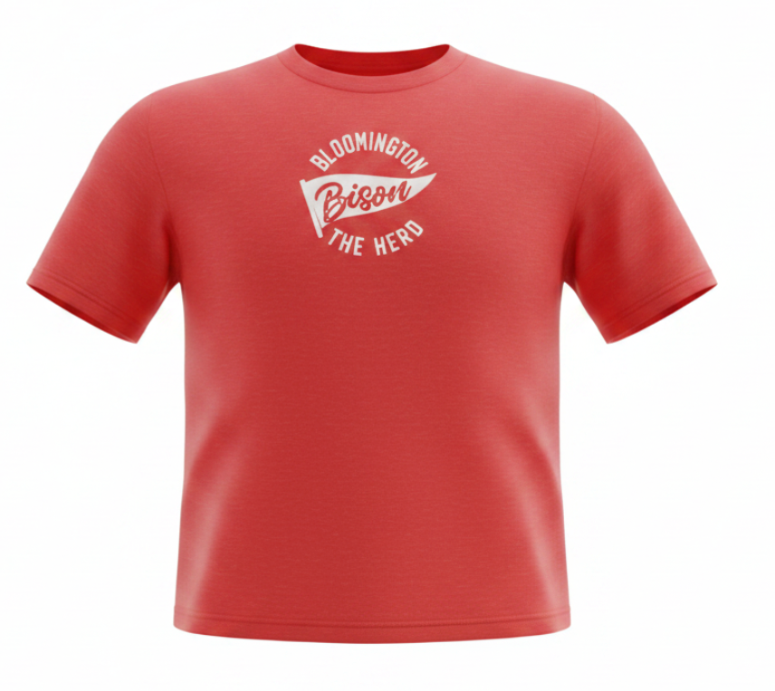 Bison Youth Pennant Red Tee